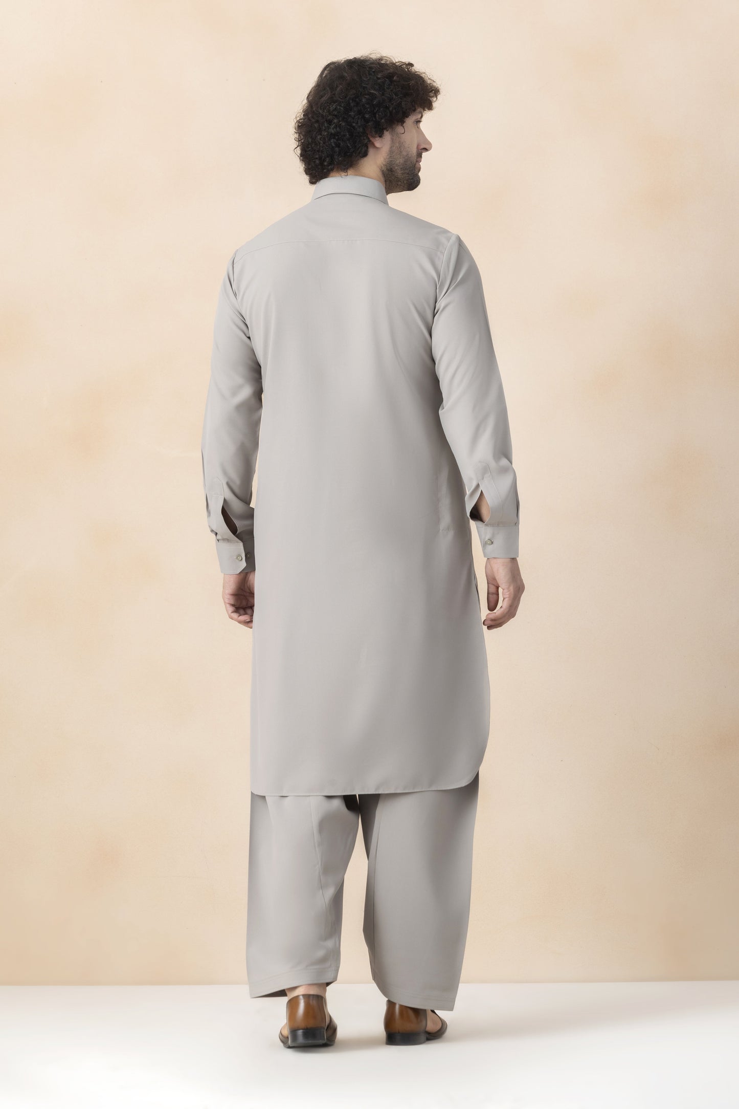 Dove grey pathani set for men