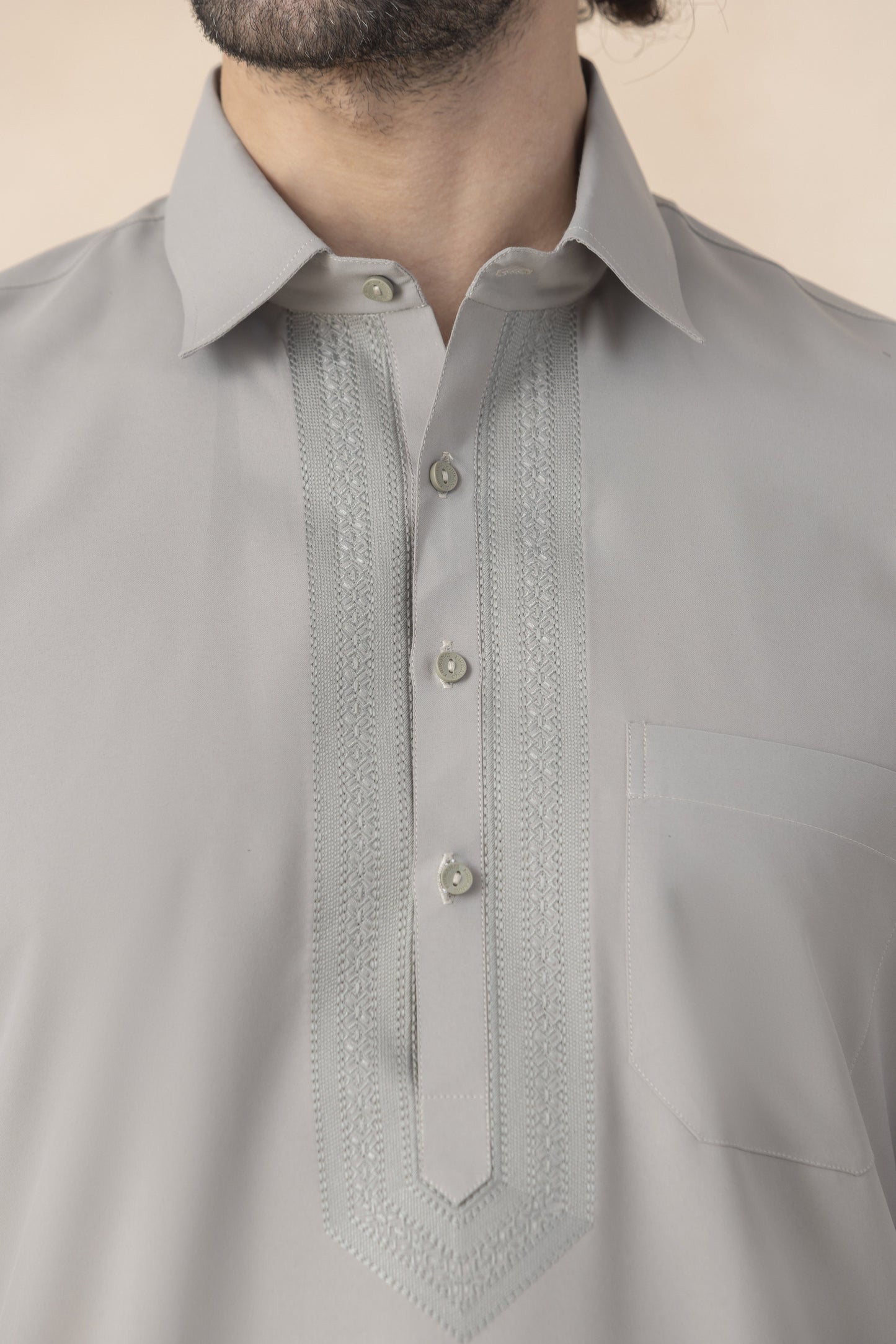 Dove grey pathani set for men