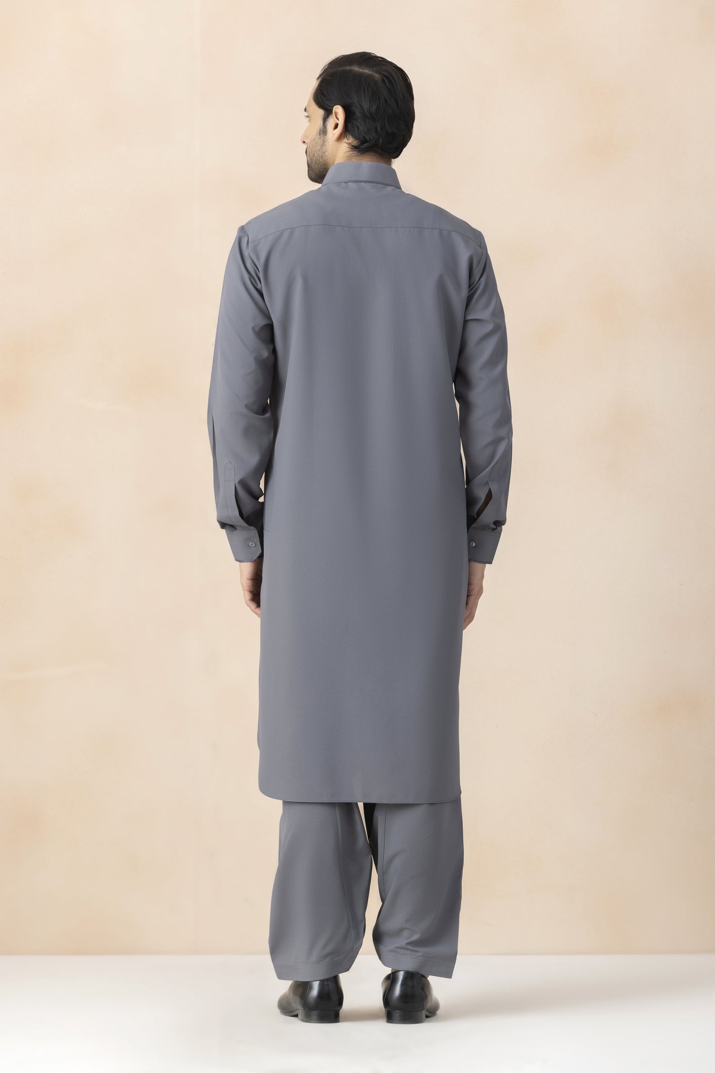 Charcoal grey pathani for men