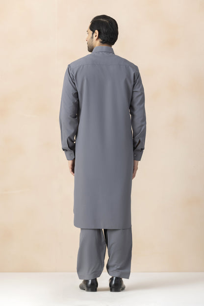 Charcoal grey pathani for men