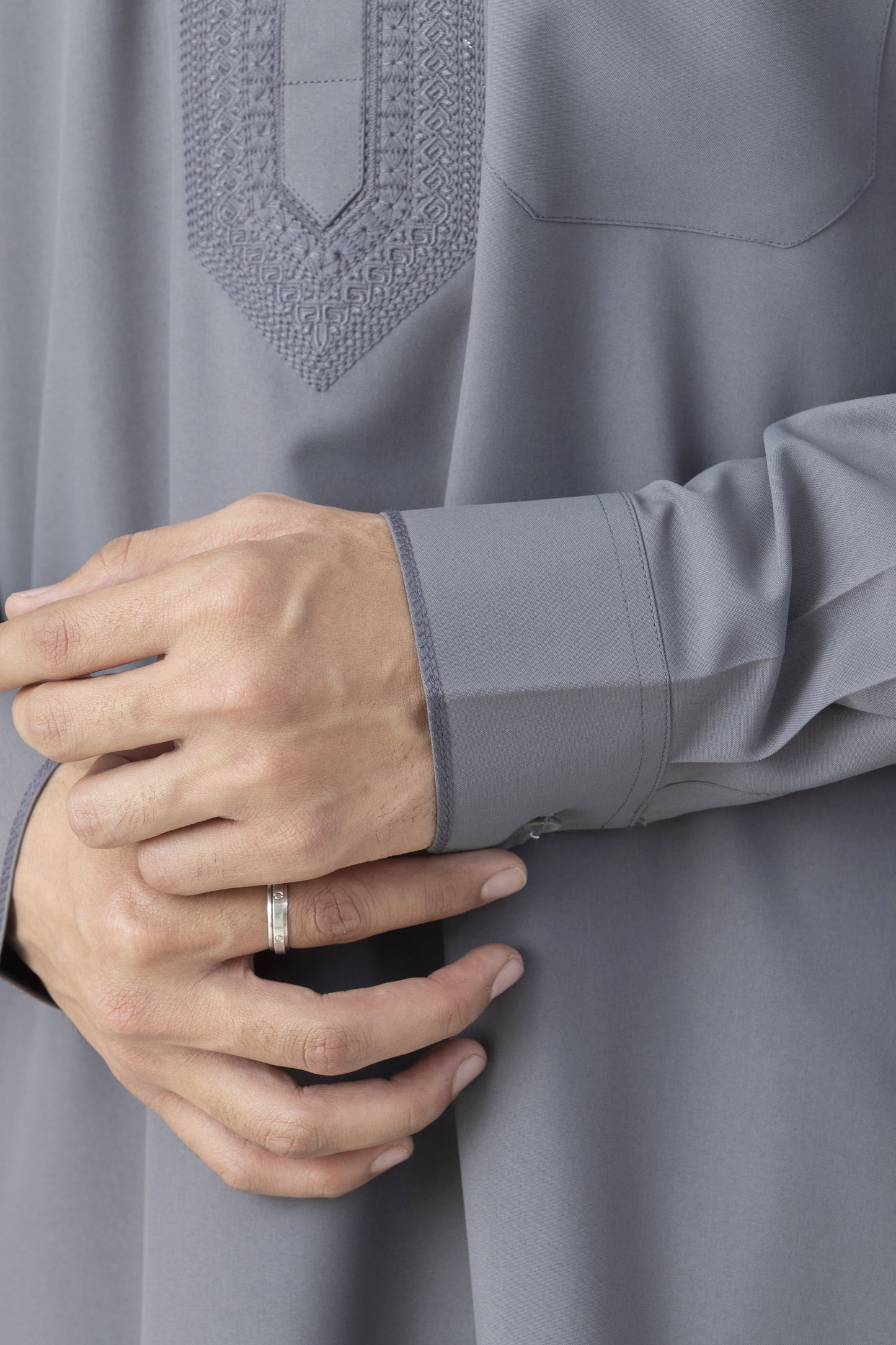 Charcoal grey pathani for men