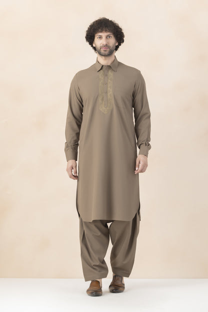Mocha brown pathani set for men