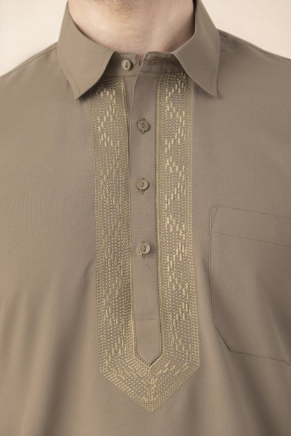 Mocha brown pathani set for men