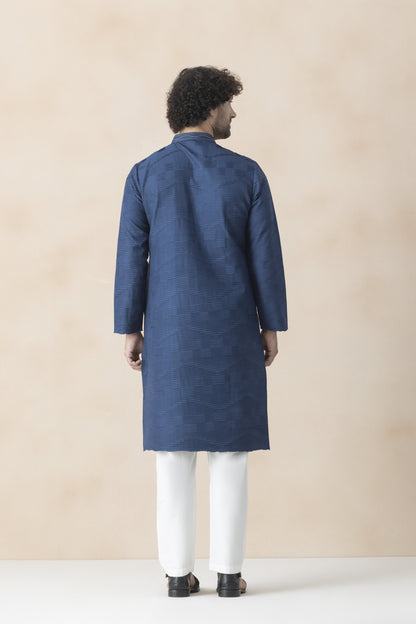 Men's Dark Blue Kurta Pyjama