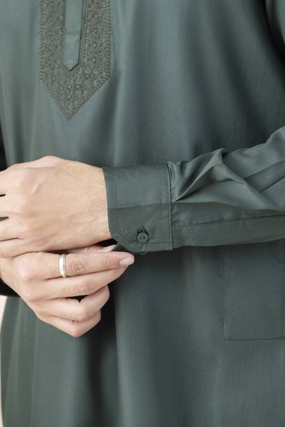Men's forest green Pathani set
