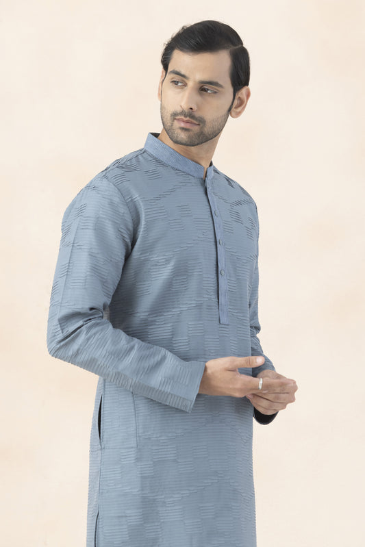 Men's Dusty Blue Kurta Pyjama