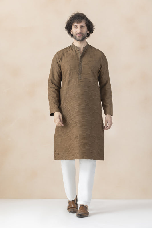 Men's brown kurta pyjama