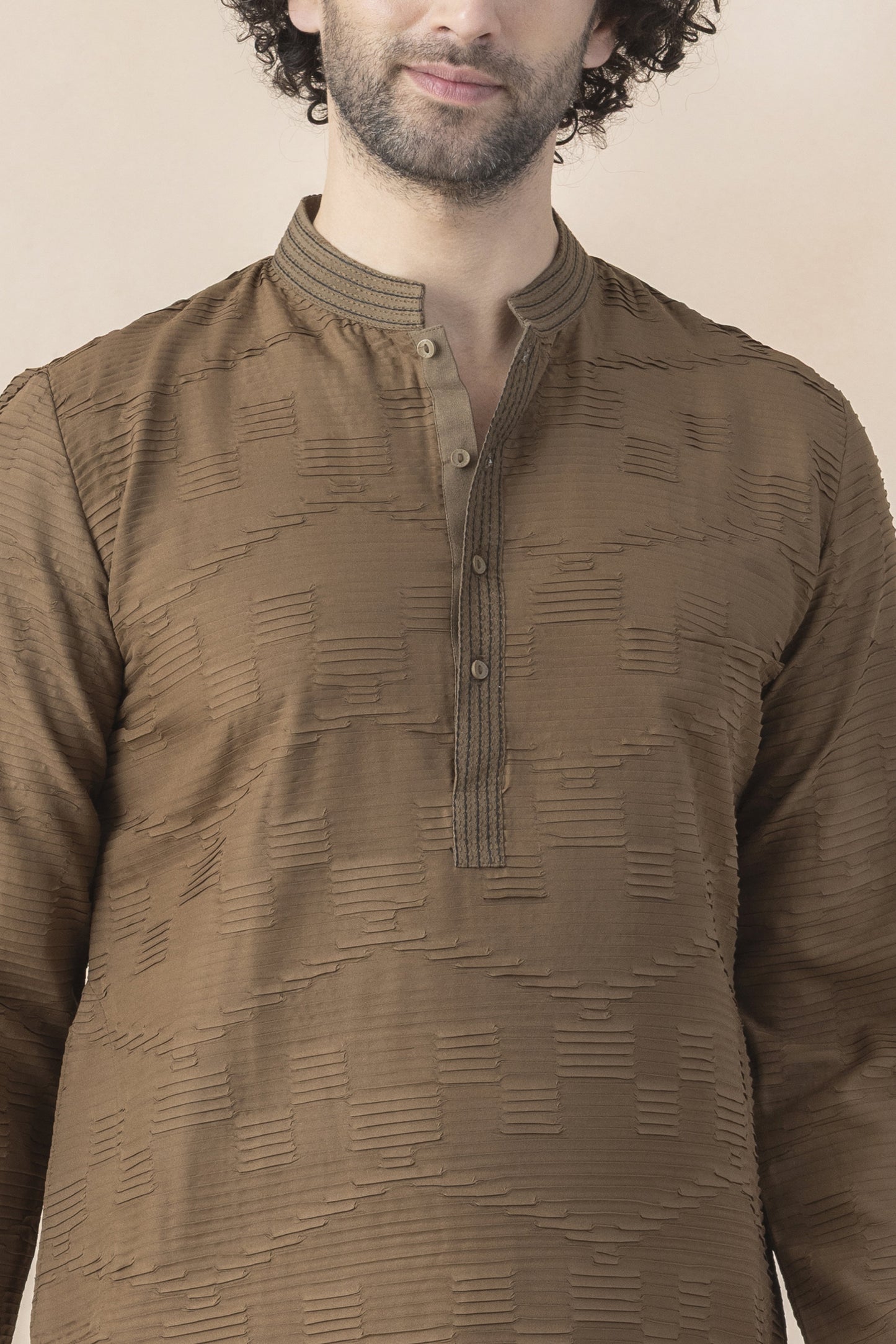 Men's brown kurta pyjama