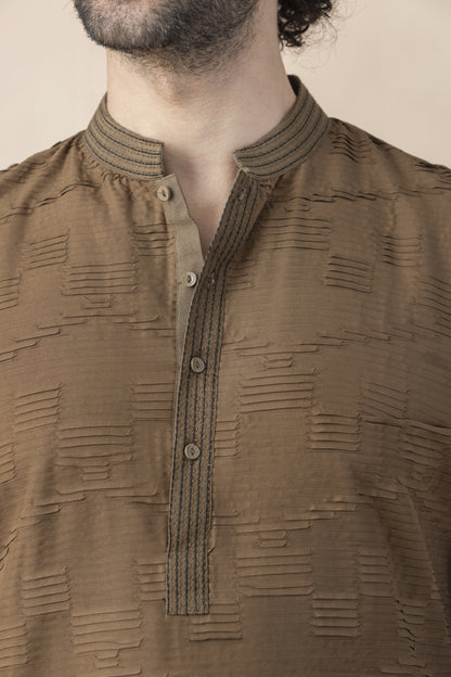 Men's brown kurta pyjama