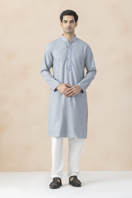 Men's powder blue kurta pyjama