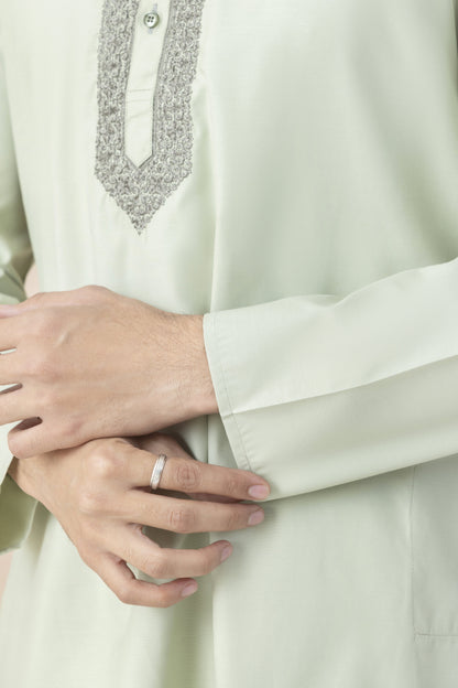 Mint green kurta pyjama for men