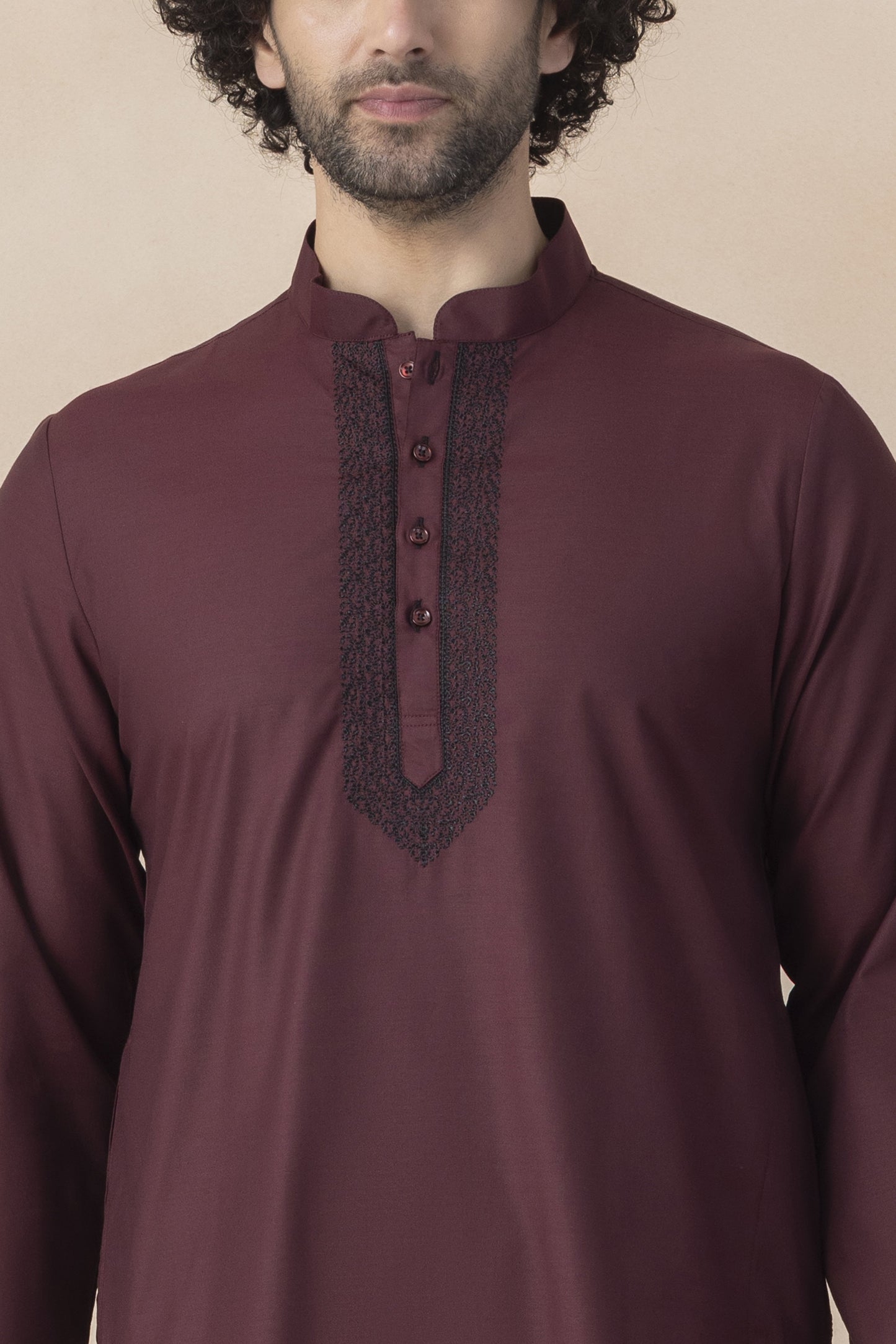 Deep maroon kurta pyjama for men