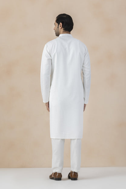 Classic pure white kurta pyjama for men