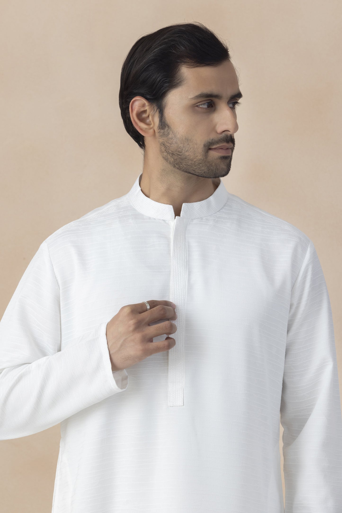 Classic pure white kurta pyjama for men