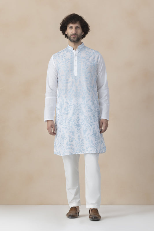 Royal Kurta Men's White Cotton Kurta Pyjama Set