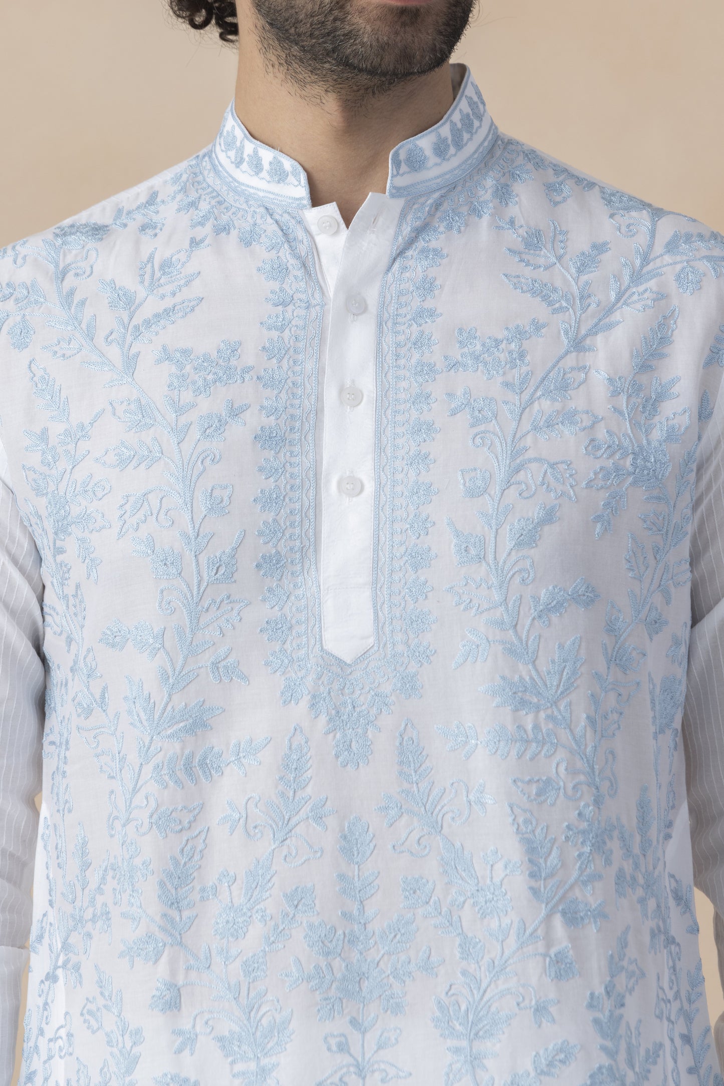 Men's white kurta pyjama