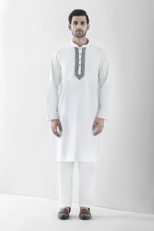 Men's white kurta pyjama