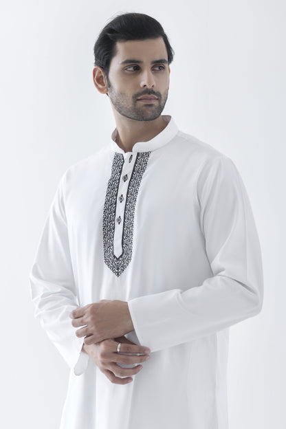 Men's white kurta pyjama