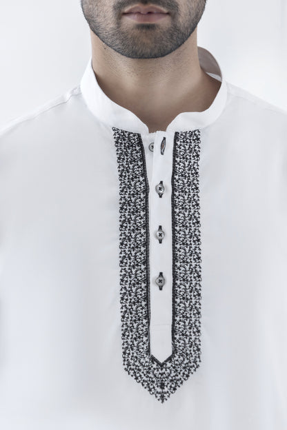 Men's white kurta pyjama