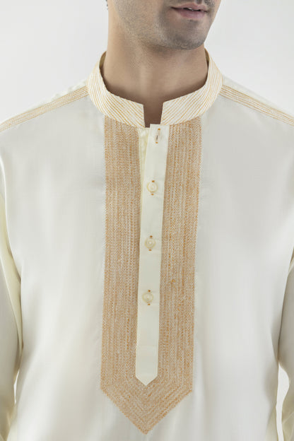 Butter yellow kurta pyjama for men