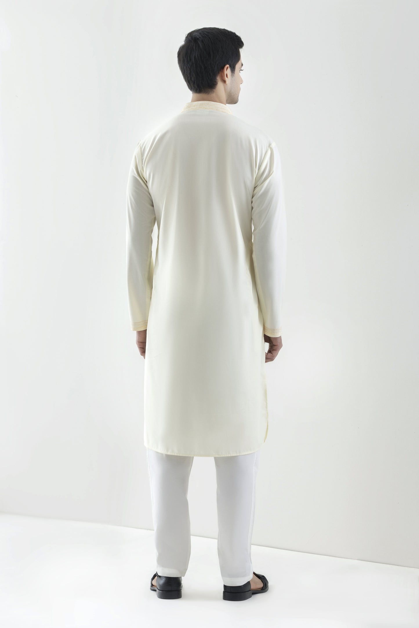 Butter yellow kurta pyjama for men