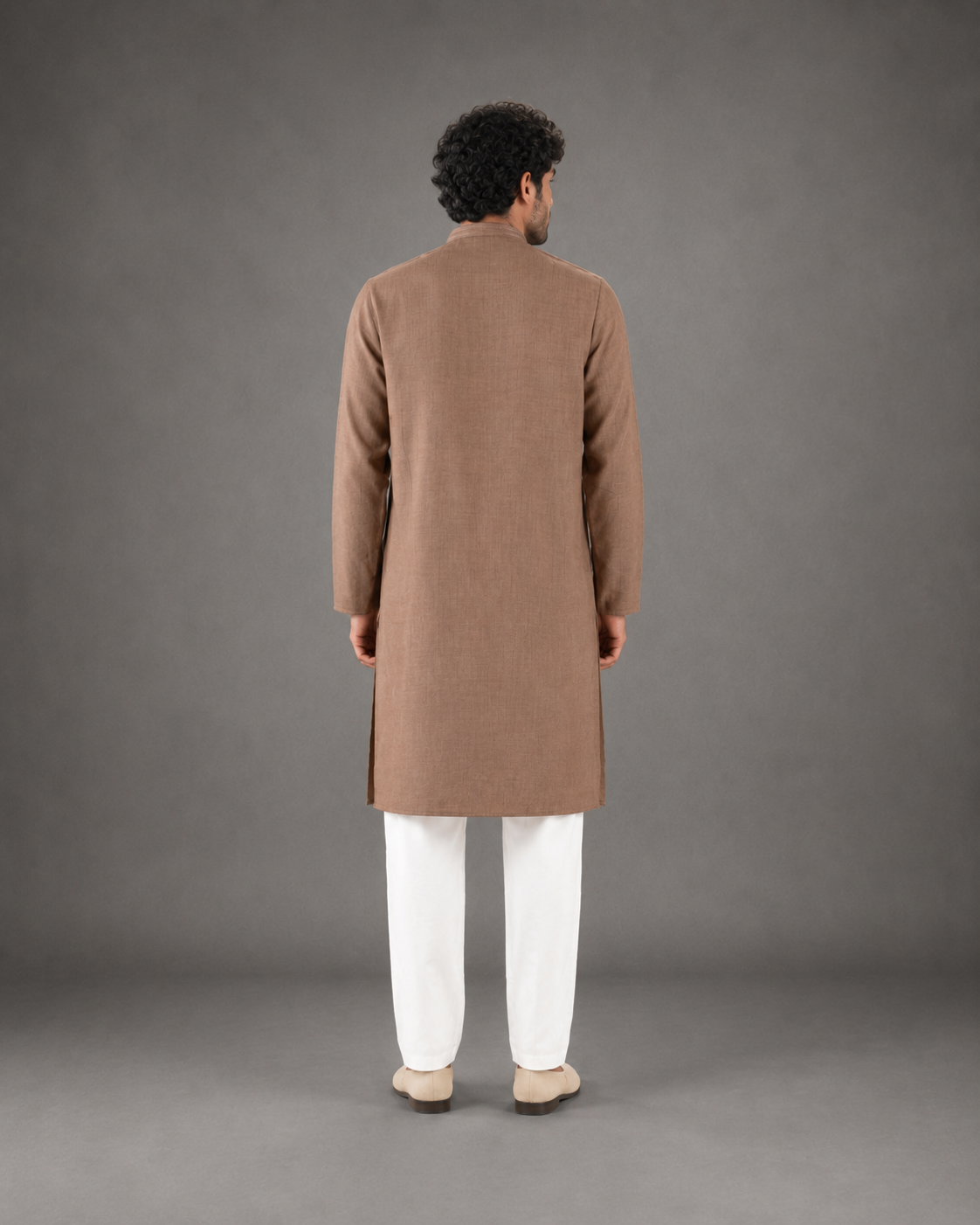Men's Brown Soft Touch Jute Kurta Pyjama Set