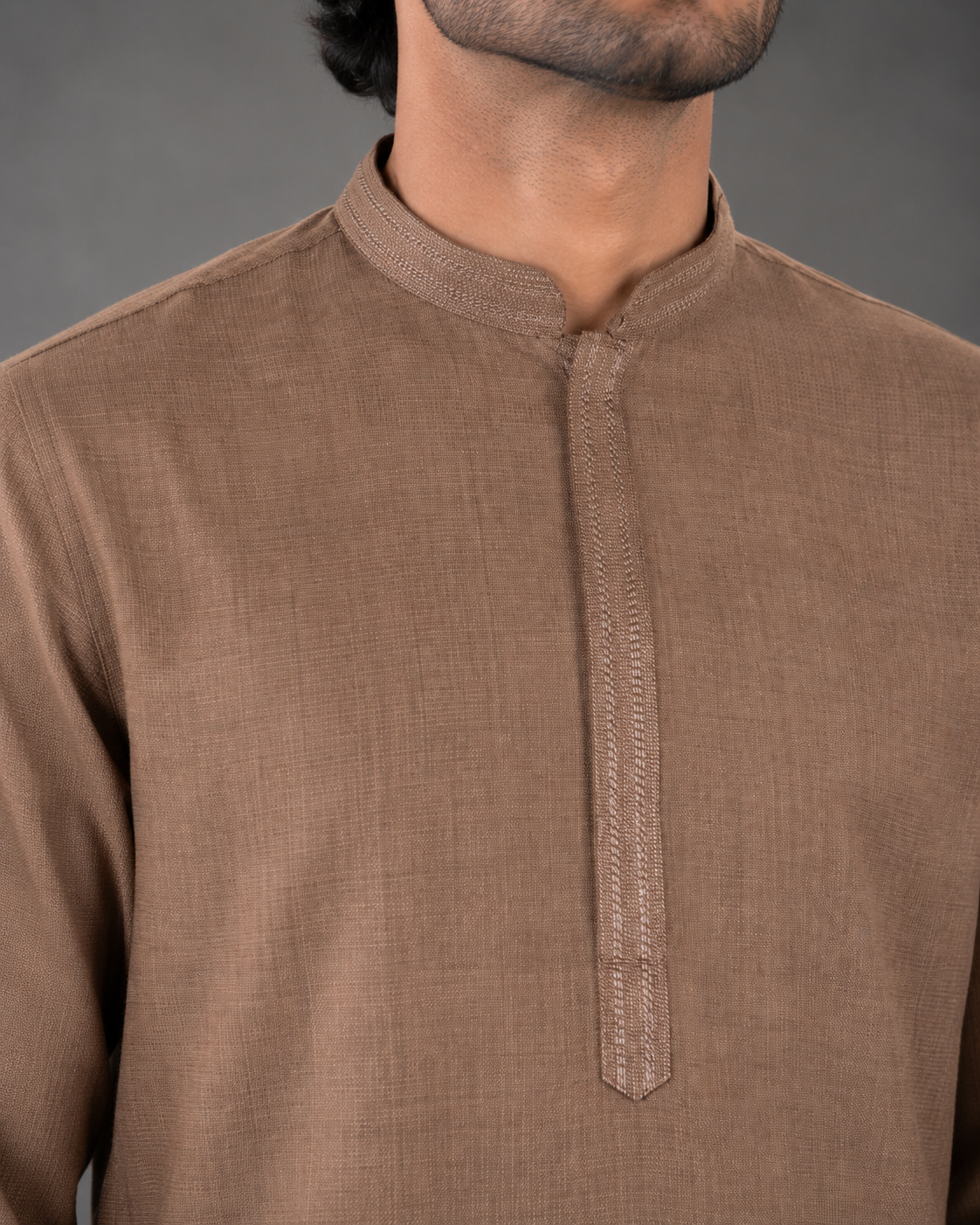 Men's Brown Soft Touch Jute Kurta Pyjama Set