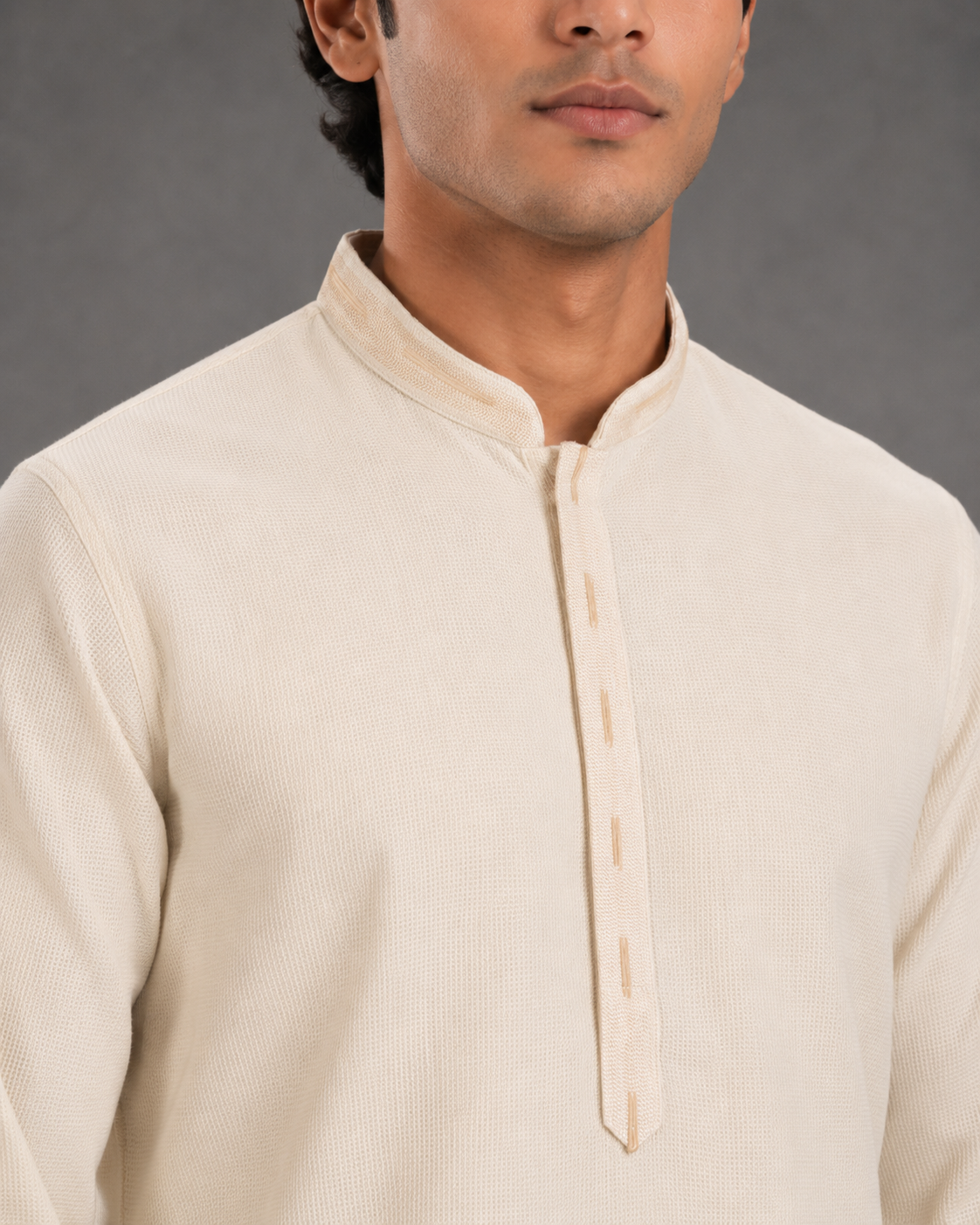 Men's Light beige Soft Touch Jute Kurta Pyjama Set