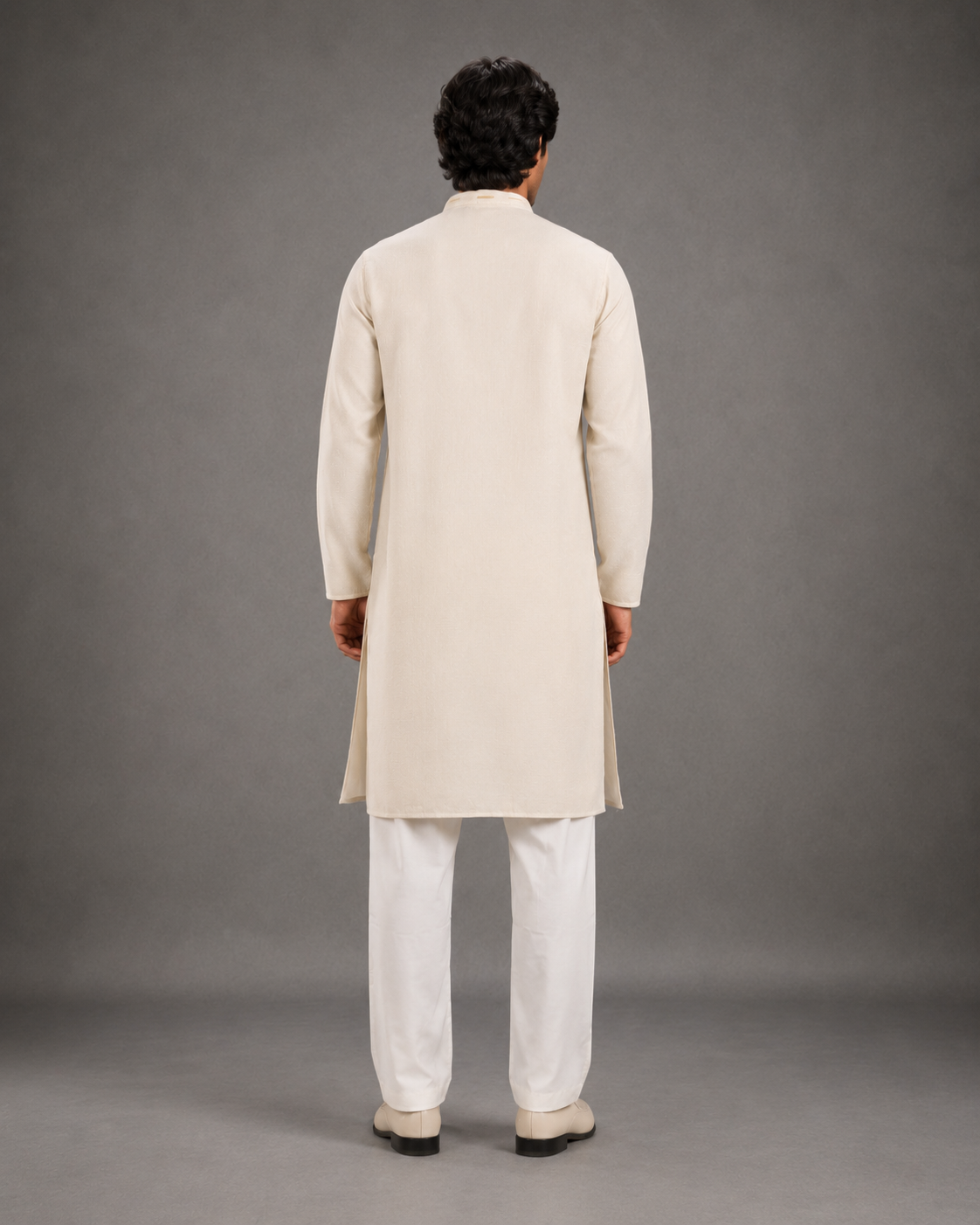 Men's Light beige Soft Touch Jute Kurta Pyjama Set