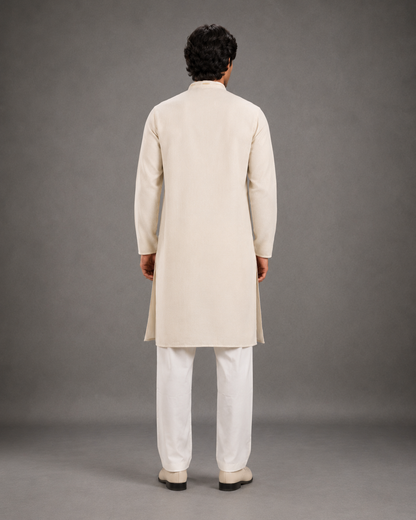 Men's Light beige Soft Touch Jute Kurta Pyjama Set