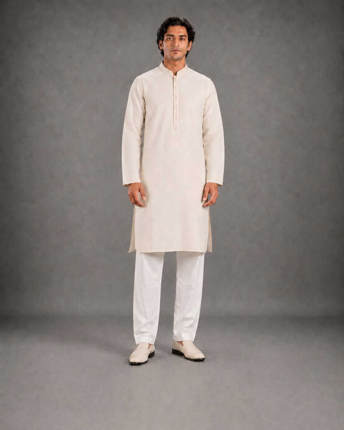 Men's Light beige Soft Touch Jute Kurta Pyjama Set