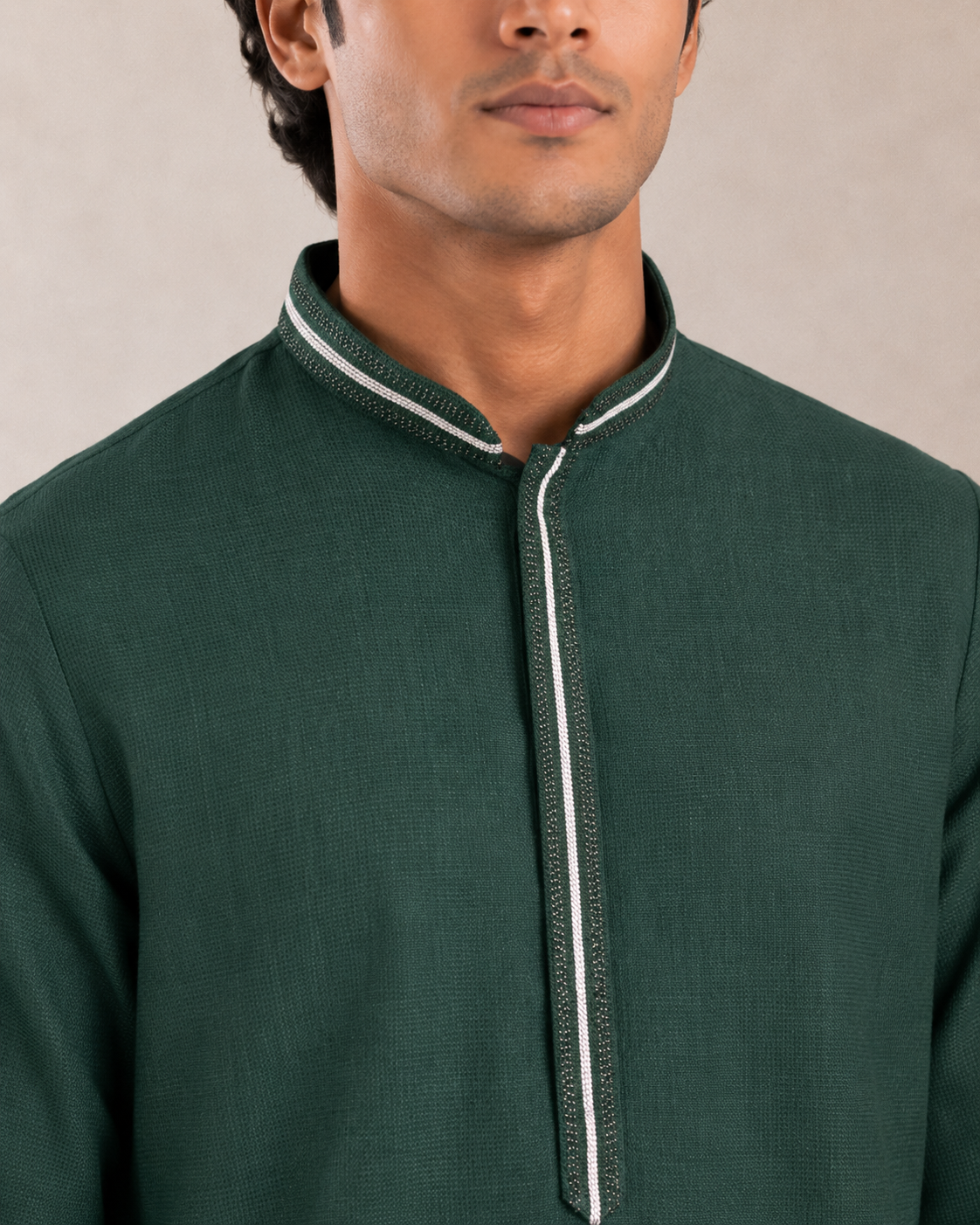 Men's Dark Green Soft Touch Jute Kurta Pyjama Set