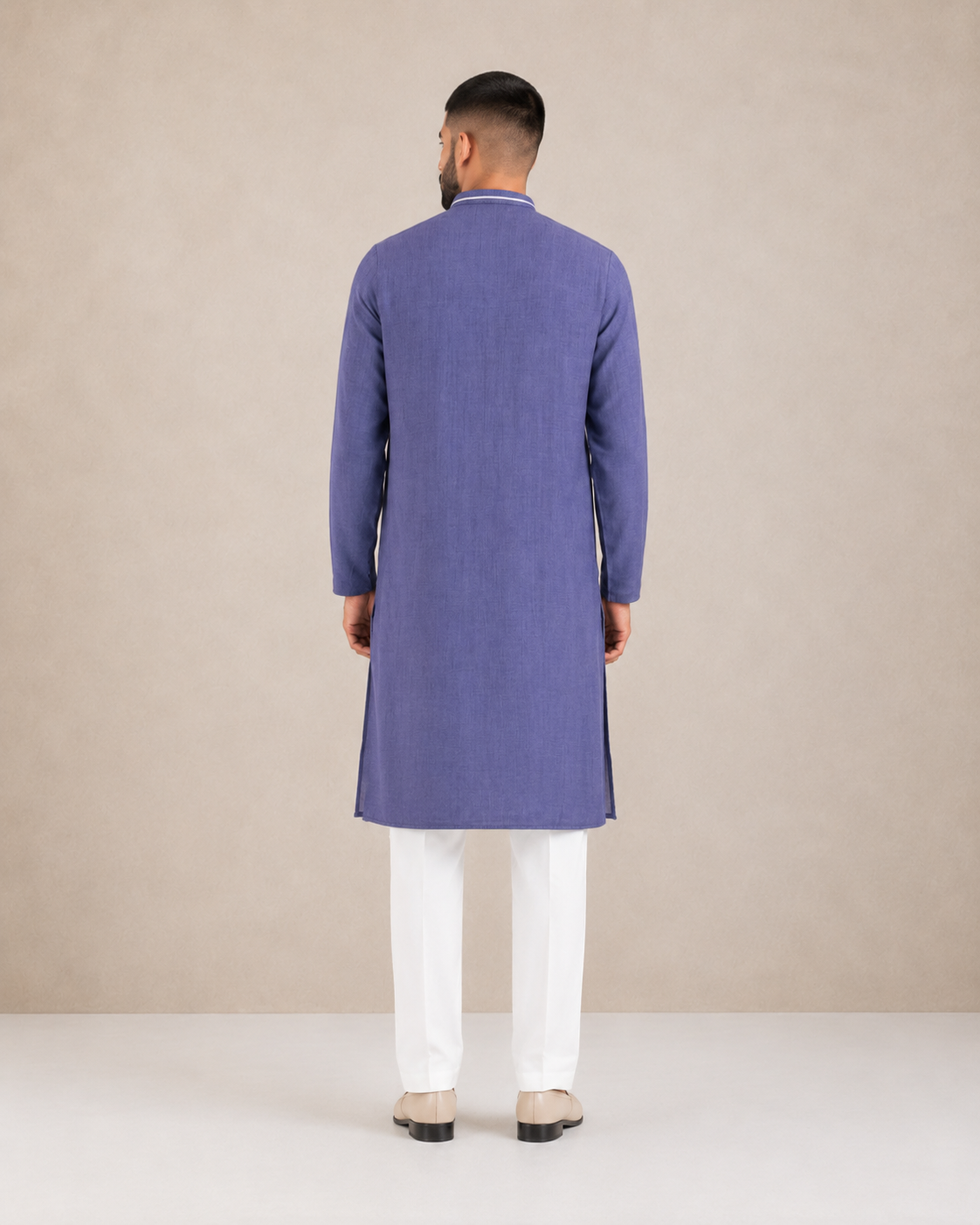 Men's  Blue Soft Touch Jute Kurta Pyjama Set