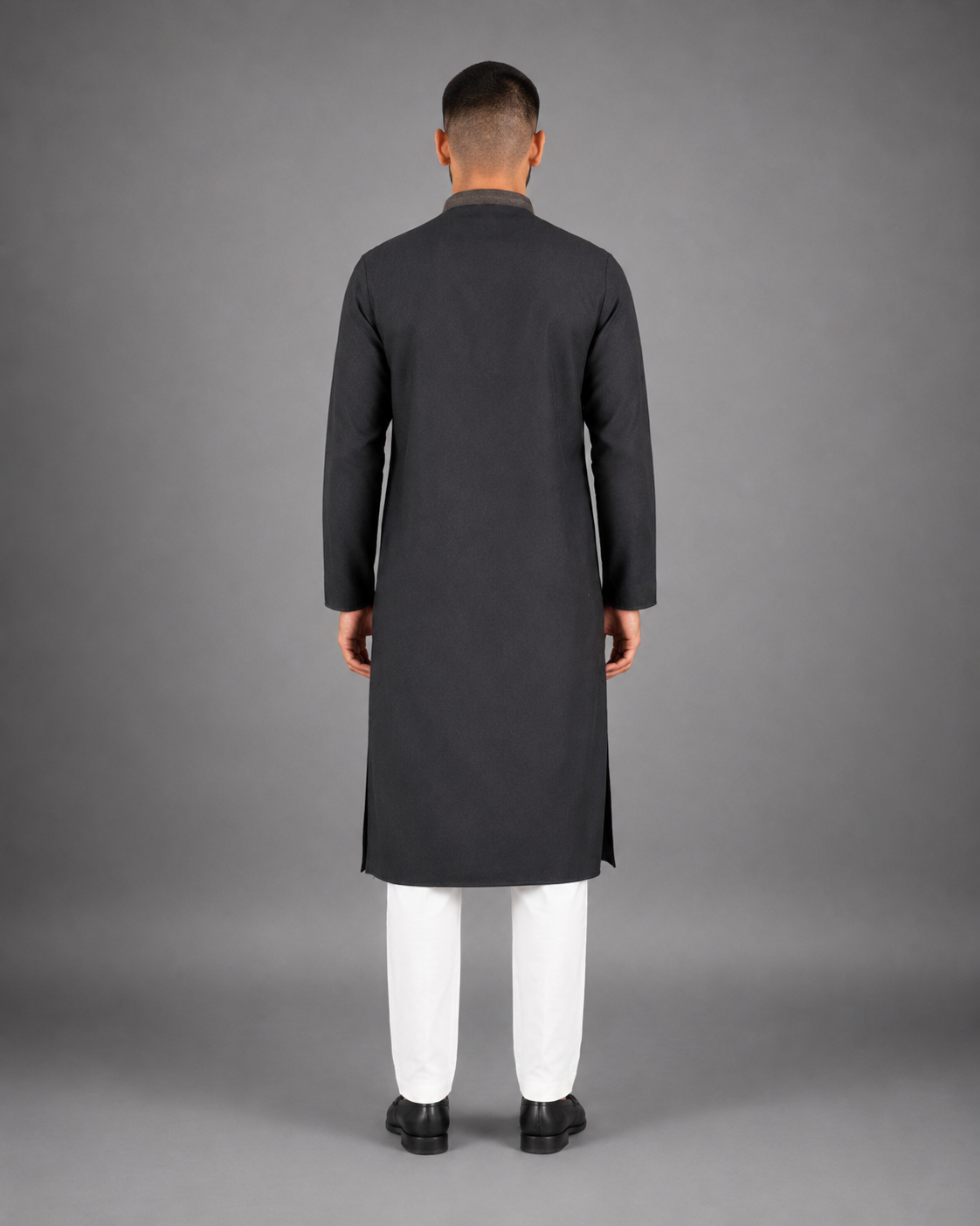 Men's Black Soft Touch Jute Kurta Pyjama Set