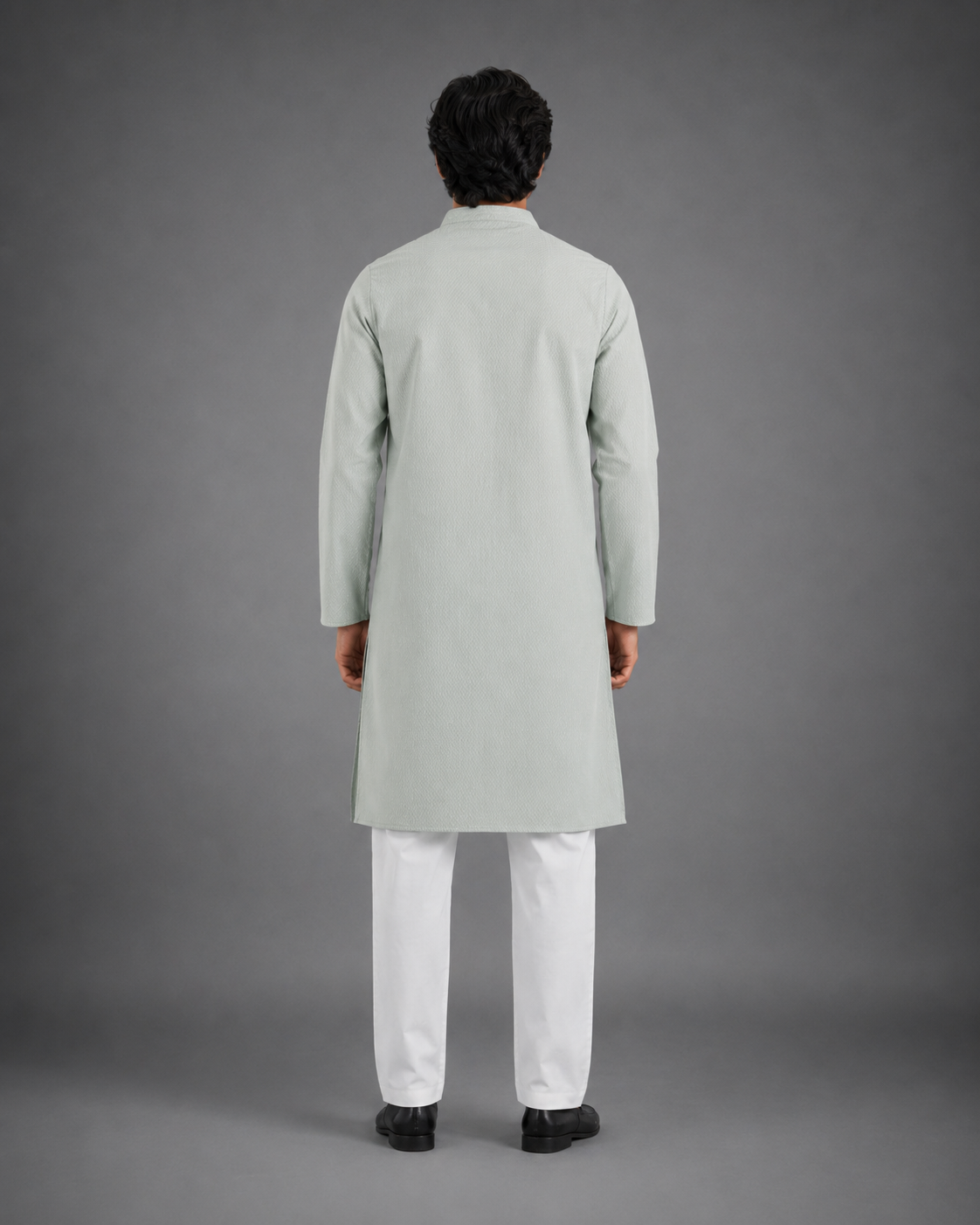 Men’s Mint Green Textured Kurta Pyjama Set
