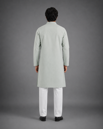 Men’s Mint Green Textured Kurta Pyjama Set