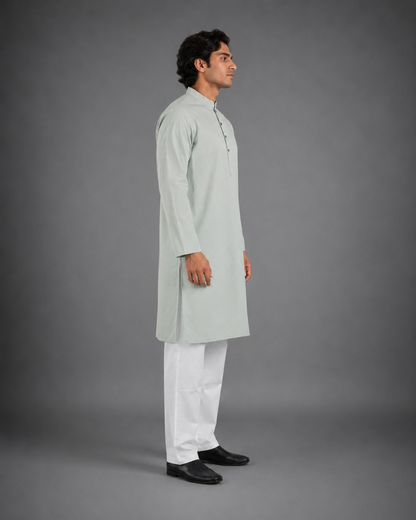 Men’s Mint Green Textured Kurta Pyjama Set