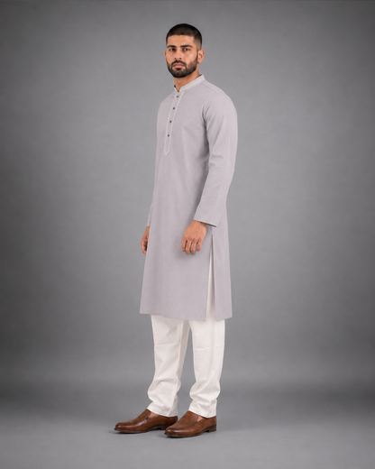 Men’s Light Purple Textured Kurta Pyjama Set