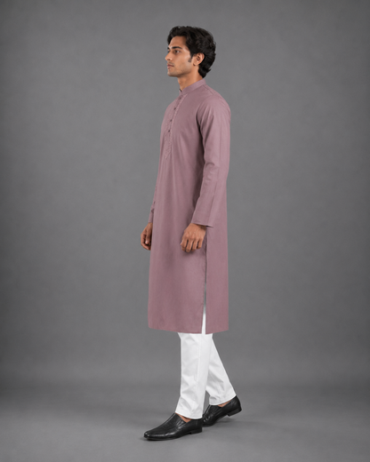 Men’s Mauve Linen Kurta Pyjama Set