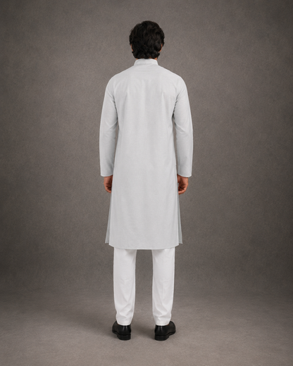 Men’s White Linen Kurta Pyjama Set