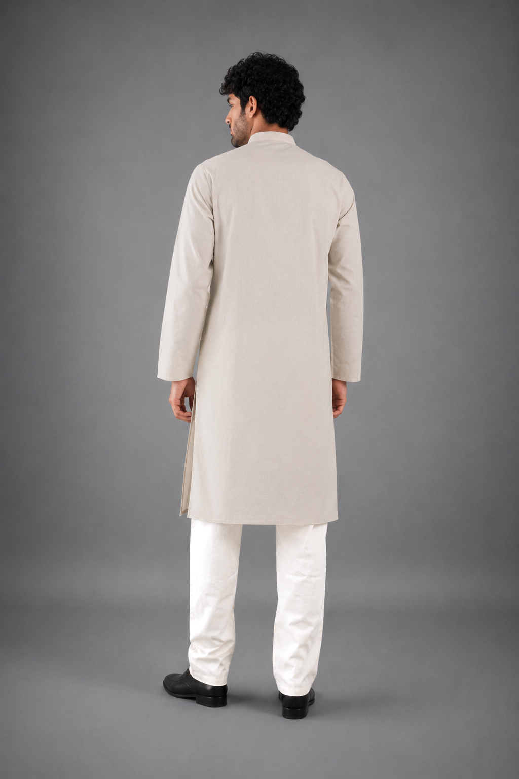 Men’s Cream Linen Kurta Pyjama Set