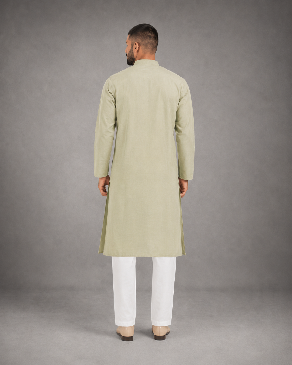Men’s Light Green Linen Kurta Pyjama Set
