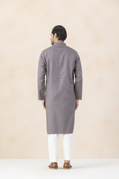 Mauve grey kurta pyjama for men