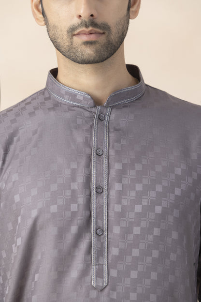 Mauve grey kurta pyjama for men
