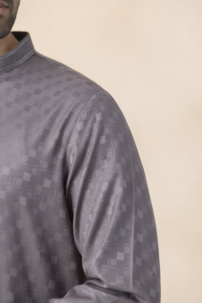Mauve grey kurta pyjama for men