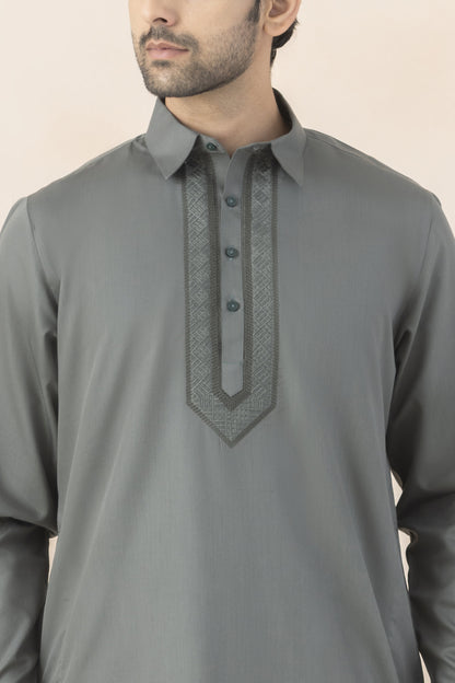 Muted sage grey pathani set for men