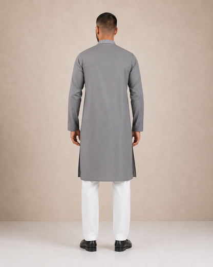 Men’s Grey Kurta Pyjama Set