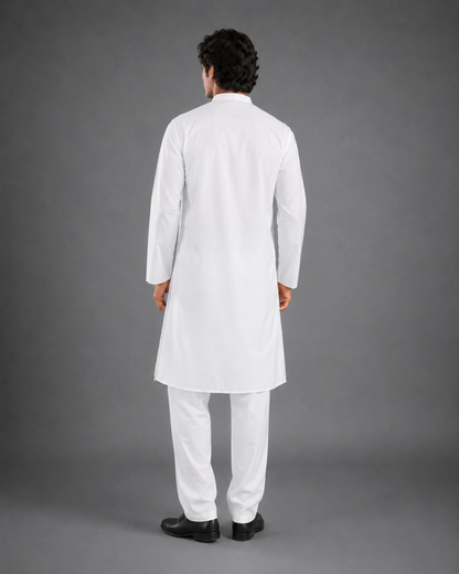 Men’s White Classic Kurta Pyjama Set