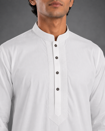 Men’s White Classic Kurta Pyjama Set