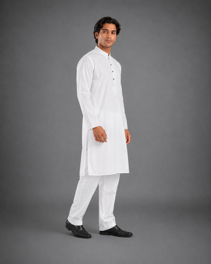Men’s White Classic Kurta Pyjama Set